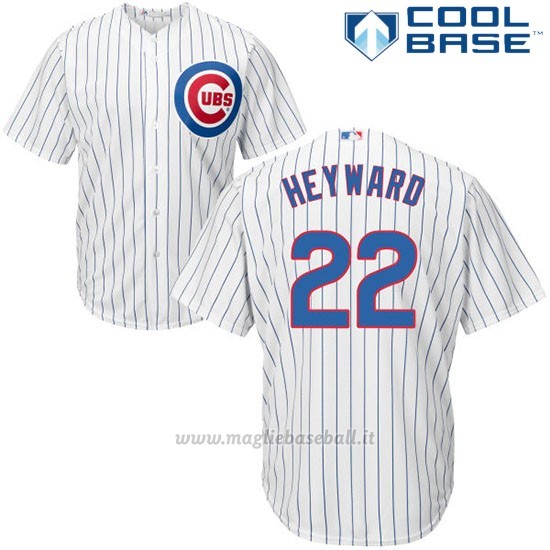 Maglia Baseball Uomo Chicago Cubs 22 Jason Heyward Majestic Bianco Cool Base